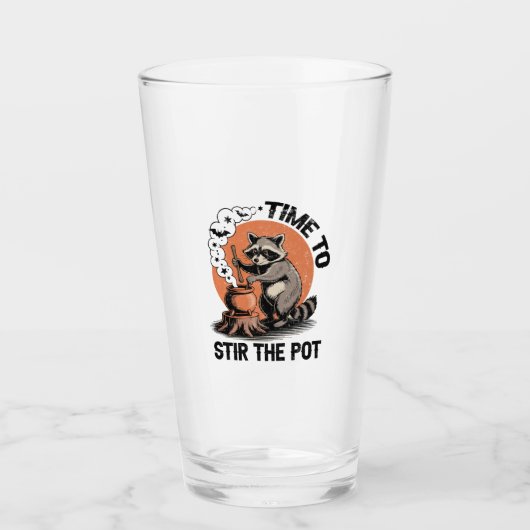 Retro Halloween Wild Tijd om de Pot te Roeren Glas (Voorkant)
