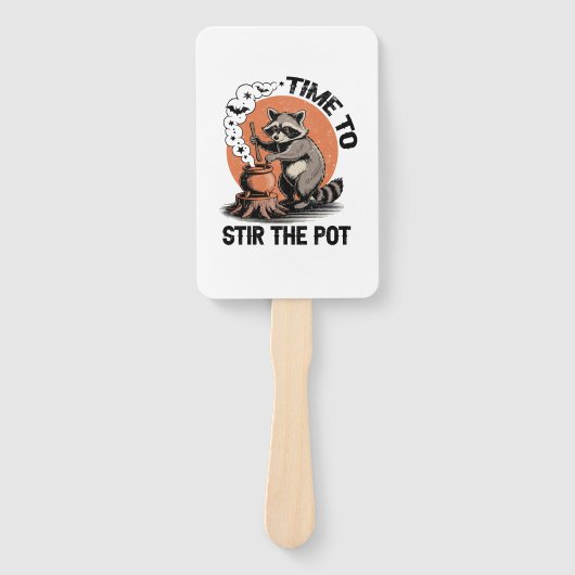Retro Halloween Wild Tijd om de Pot te Roeren Handwaaier (Voorkant)
