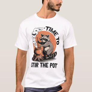 Retro Halloween Wilde Tijd om de Pot te Roeren T-shirt