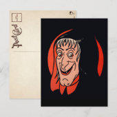 Retro Halloween Witch Face Briefkaart (Voorkant / Achterkant)