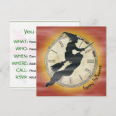 Retro Halloween Witch op een kamer Kaart (Voorkant / Achterkant)