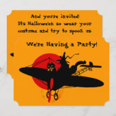Retro Halloween Witch Party Uitnodiging (Voorkant / Achterkant)