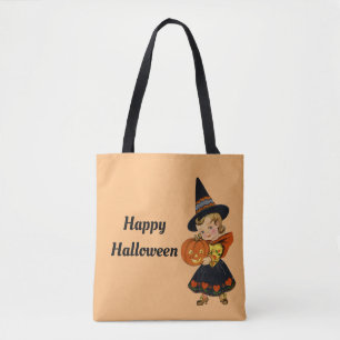 Retro Halloween Witch Tote Bag