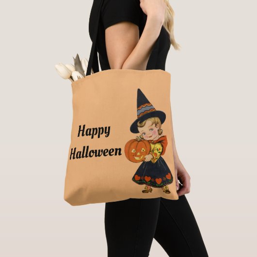 Retro Halloween Witch Tote Bag (Dichtbij)