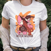 Retro Halloween Witch Woman Tri-Blend Shirt