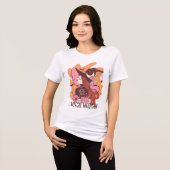Retro Halloween Witch Woman Tri-Blend Shirt (Voorkant volledig)