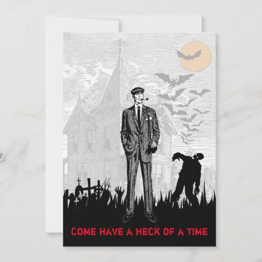 Retro Halloween Zombie Apocalypse Party Kaart (Voorkant)