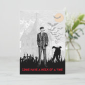 Retro Halloween Zombie Apocalypse Party Kaart (Staand voorkant)