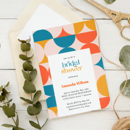 Retro Halve Cirkel Scallop Mid Century Bridal Kaart