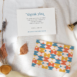 Retro Halve Cirkel Scallop Mid Century BRUILOFT Bedankkaart