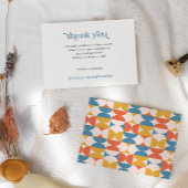 Retro Halve Cirkel Scallop Mid Century BRUILOFT Bedankkaart