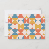 Retro Halve Cirkel Scallop Mid Century BRUILOFT Bedankkaart (Achterkant)