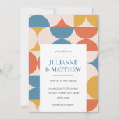 Retro Halve Cirkel Scallop Mid Century Bruiloft Kaart (Voorkant)