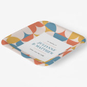 Retro Halve Cirkel Scallop Mid Century Bruiloft Papieren Bordje (Gebogen)