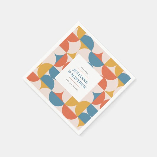 Retro Halve Cirkel Scallop Mid Century Bruiloft Servet (Hoek)