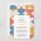 Retro halve cirkel scallop midden eeuw Baby shower Kaart (Voorkant)