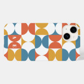 Retro halve cirkel scallop vet blauw sinaasappel g Case-Mate iPhone case (Achterkant (horizontaal))