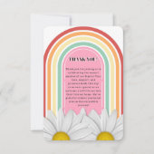 Retro halve daisy Baby shower Bedankkaart (Voorkant)