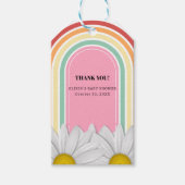 Retro halve daisy Baby shower Cadeaulabel (Voorkant)