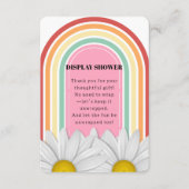 Retro halve daisy Baby shower Informatiekaartje (Voorkant)