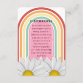 Retro halve daisy Baby shower Informatiekaartje (Voorkant)