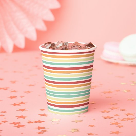 Retro halve daisy Baby shower Papieren Bekers (Insitu)