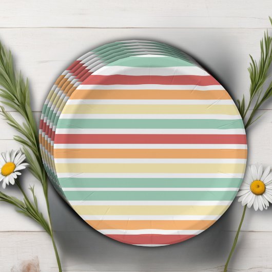 Retro halve daisy Baby shower Papieren Bordje