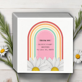 Retro halve daisy Baby shower Servet