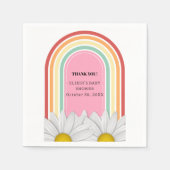 Retro halve daisy Baby shower Servet (Voorkant)