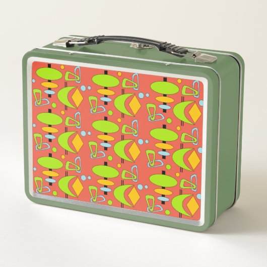 Retro Halvemaan Totem Vorm Metal Lunchbox (Achterkant)