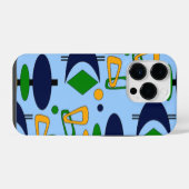Retro halvemaan-totemvormen iPhone hoesje (Achterkant horizontaal)