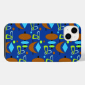 Retro halvemaan-totemvormen iPhone hoesje (Achterkant horizontaal)