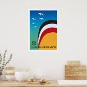  retro Hamburg Amerika scheepvaartroute Poster (Keuken)