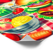 Retro Hamburger Comic Illustratie Poster (Hoek)