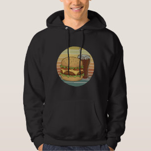 Retro hamburger en cola. hoodie