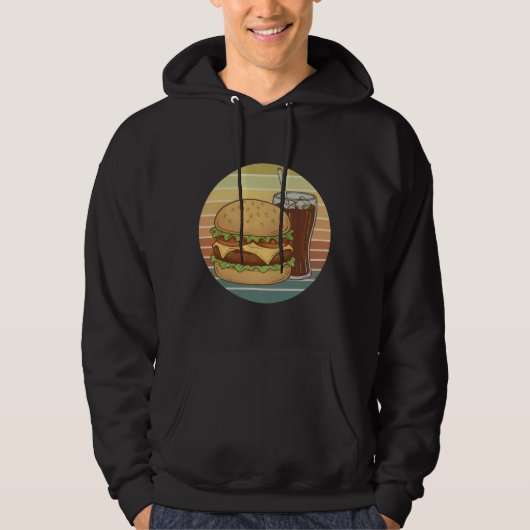 Retro hamburger en cola. hoodie (Voorkant)