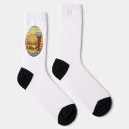 Retro hamburger en cola. sokken