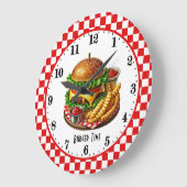 Retro hamburger friet 50's diner grote klok (Hoek)