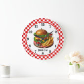 Retro hamburger friet 50's diner grote klok (Huis)