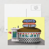 Retro Hamburger Stand Briefkaart (Voorkant / Achterkant)