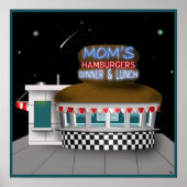 Retro Hamburger Stand Poster (Voorkant)