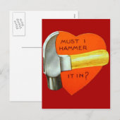  Retro Hammer Valentijn Kaart (Voorkant / Achterkant)