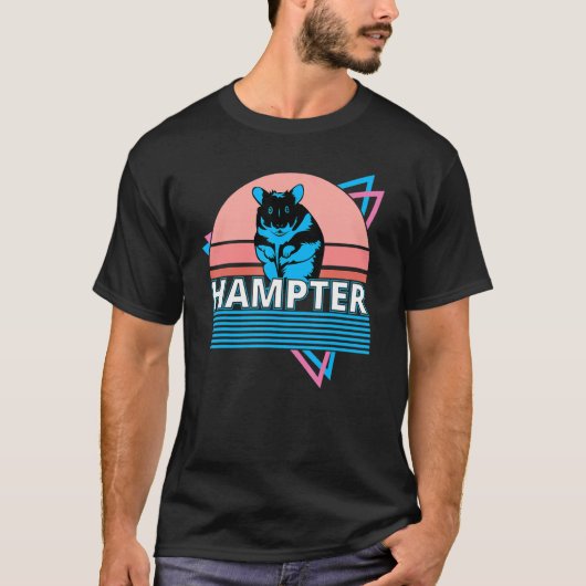Retro Hampter Meme, Hamster Owner Synthwave T-shirt (Voorkant)