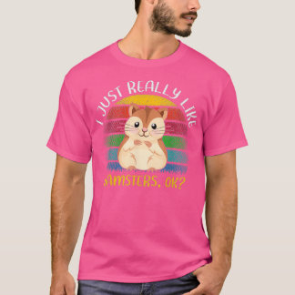 Retro  Hamster Lover Ik vind het gewoon erg leuk T-shirt