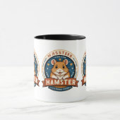 Retro Hamster Ringen Embleem Kunst Mok (Midden)