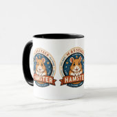 Retro Hamster Ringen Embleem Kunst Mok (Voorkant links)