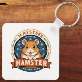 Retro Hamster Rings Emblem Art Sleutelhanger (Achterkant)