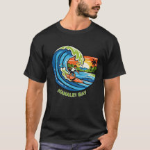 Retro Hanalei Bay Kauai Noordkust Surfen 