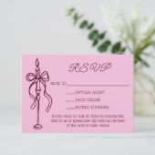 Retro Hand Drawn Burgundy Wedding Website QR Code RSVP Kaartje (Staand voorkant)