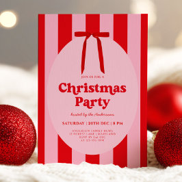 Retro Hand Drawn Christmas Party Invitation Kaart